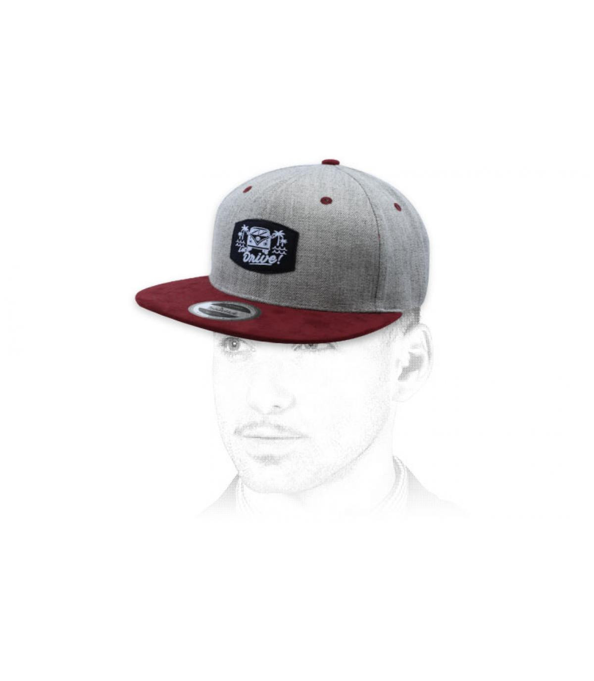 snapback furgo granate gris Snapback Let's Drive